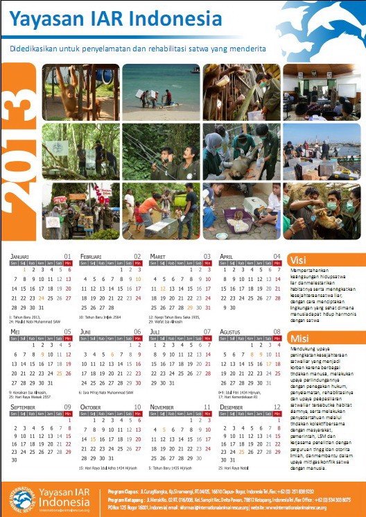 Kalender Tahun 2013 Yayasan IAR Indonesia Yayasan IAR